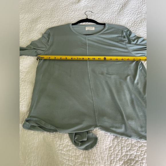 Womens Jackson Rowe Rosebud Long Sleeve Tee Shirt in Eucalyptus Color Medium - Picture 6 of 8